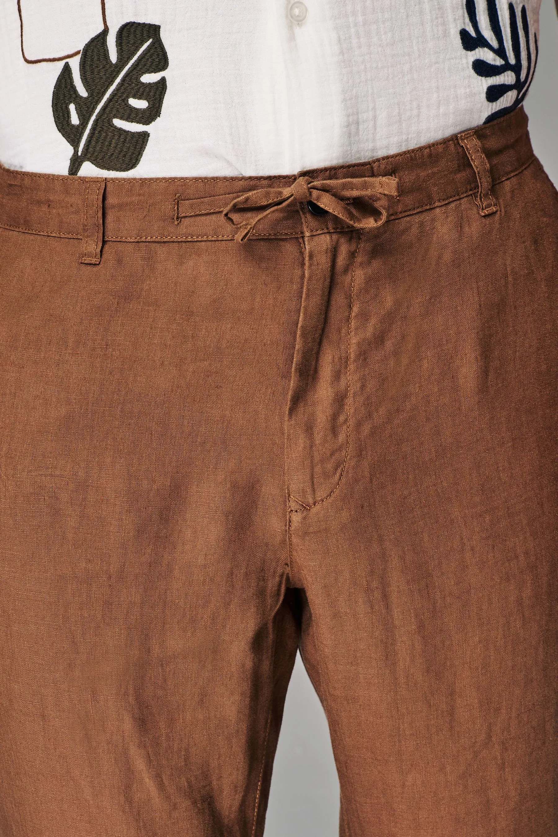 100% Linen Drawstring Trousers    