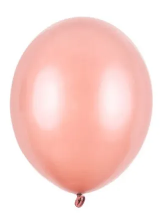 100 palloncini metallizzati party star oro rosa 23 cm