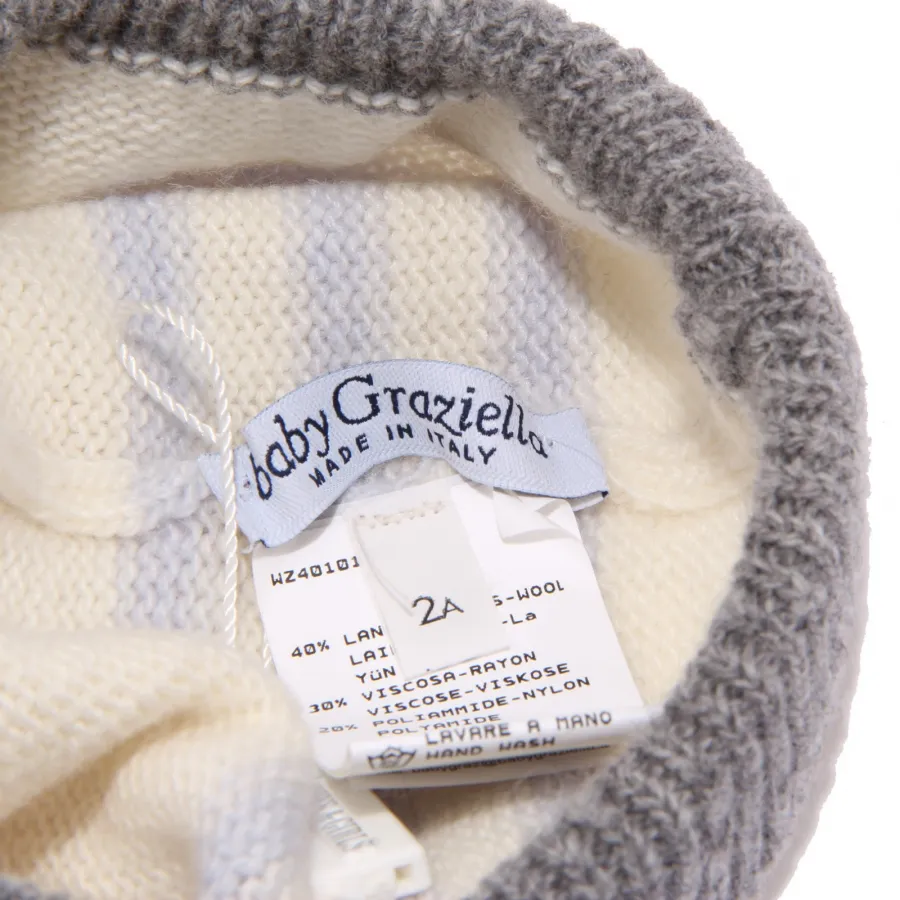 1131Z cuffia bimbo boy BABY GRAZIELLA white/grey mix wool hat