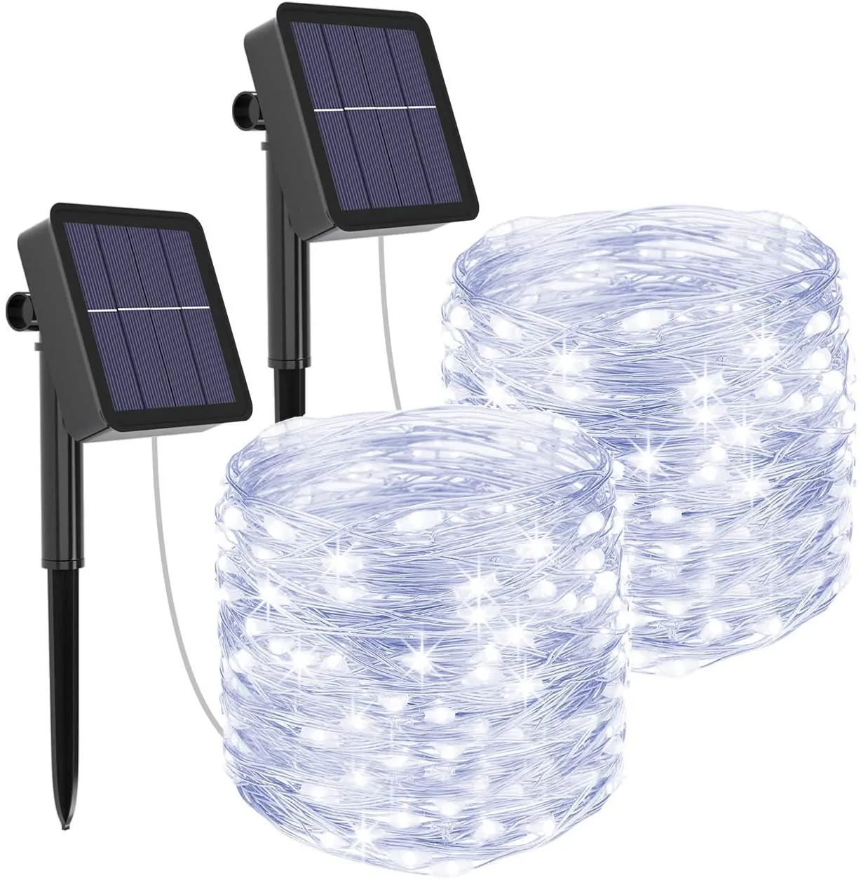 [2 Pacchi] Luci Solari Esterno, Litogo 14m 120 LED Catena Luminosa Esterno Filo Luci Led 8 modalità Lucine da Esterno Decorative