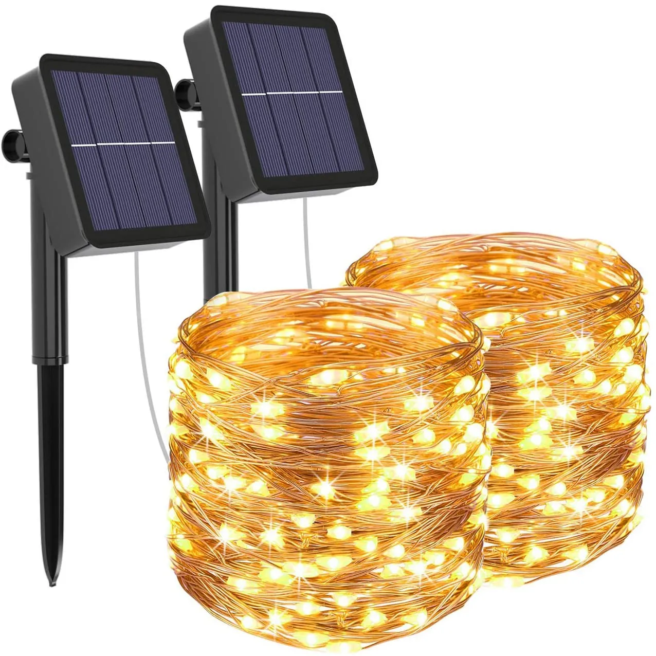 [2 Pacchi] Luci Solari Esterno, Litogo 14m 120 LED Catena Luminosa Esterno Filo Luci Led 8 modalità Lucine da Esterno Decorative
