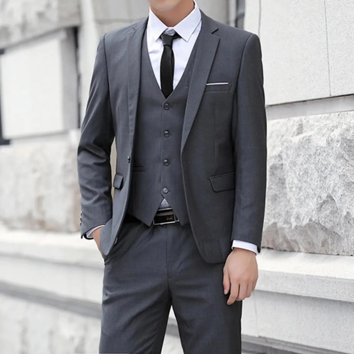 2023 nuovi uomini d'affari casual blazer 3 pezzi abiti set cappotto gilet pantaloni / banchetto di nozze lavoro giacca giacca pa
