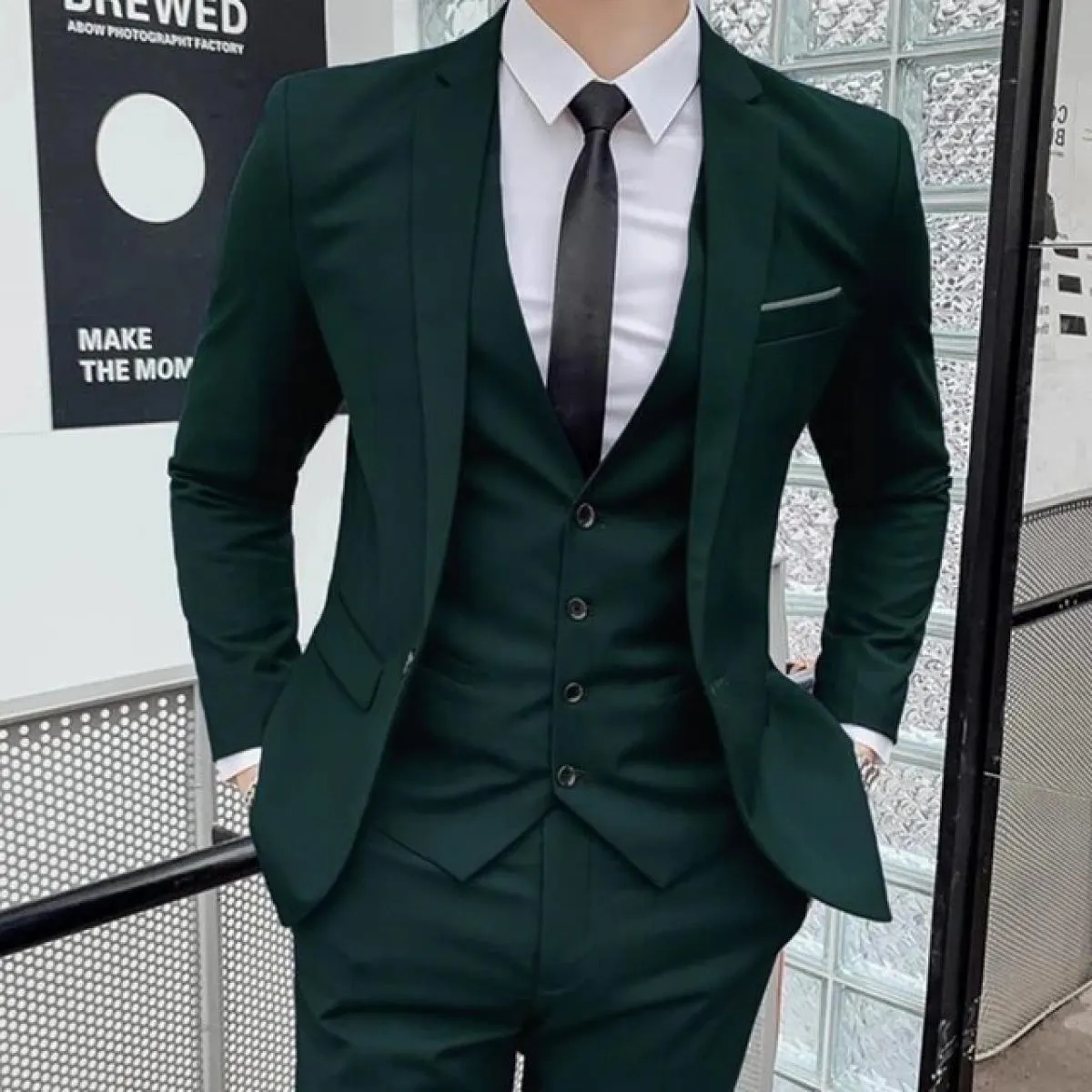 2023 nuovi uomini d'affari casual blazer 3 pezzi abiti set cappotto gilet pantaloni / banchetto di nozze lavoro giacca giacca pa