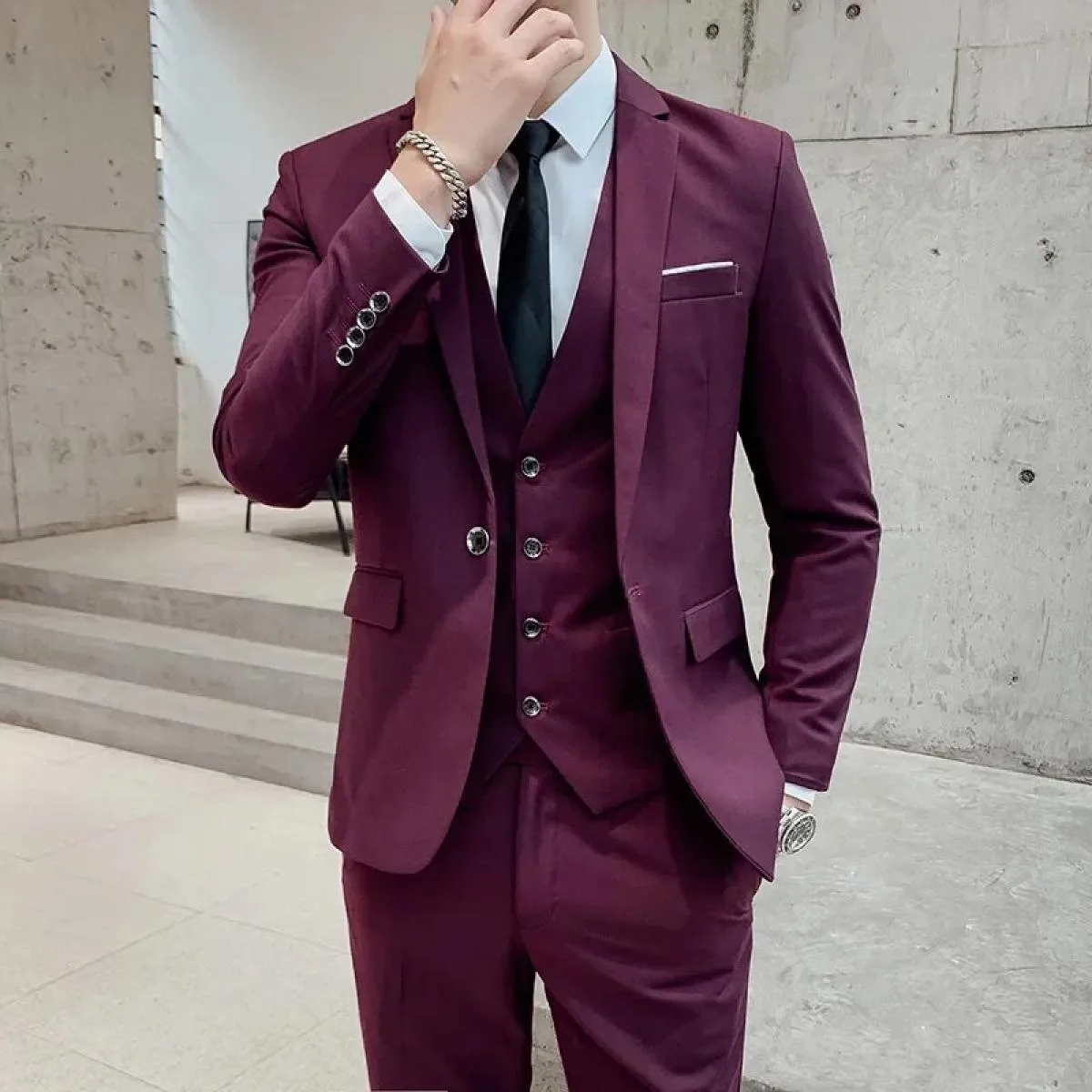 2023 nuovi uomini d'affari casual blazer 3 pezzi abiti set cappotto gilet pantaloni / banchetto di nozze lavoro giacca giacca pa