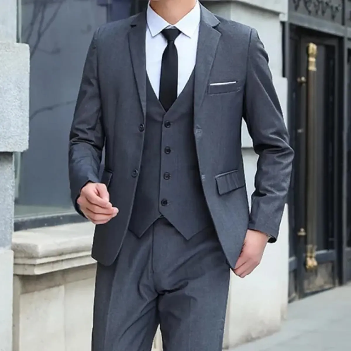 2023 nuovi uomini d'affari casual blazer 3 pezzi abiti set cappotto gilet pantaloni / banchetto di nozze lavoro giacca giacca pa