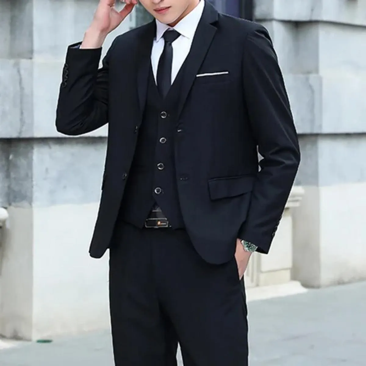 2023 nuovi uomini d'affari casual blazer 3 pezzi abiti set cappotto gilet pantaloni / banchetto di nozze lavoro giacca giacca pa
