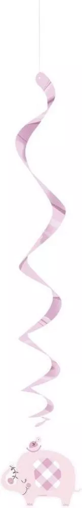 3 ganci da soffitto elefante rosa 66 cm