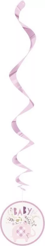 3 ganci da soffitto elefante rosa 66 cm
