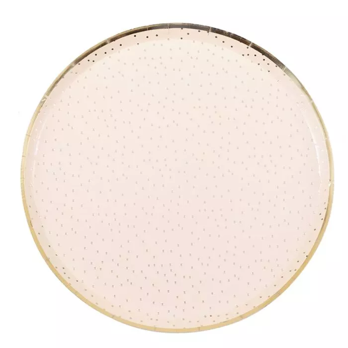 8 piatti rosa oro a punti 24 cm