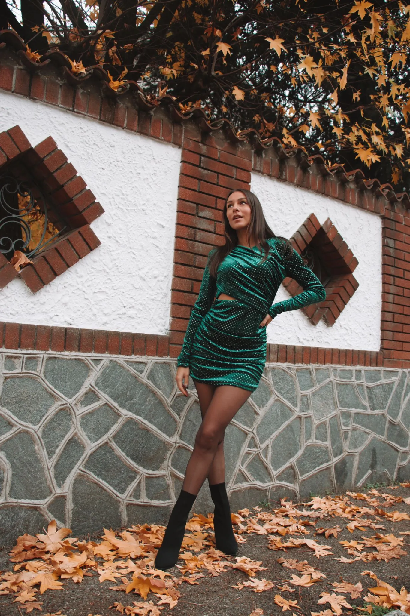 Abito al ginocchio verde