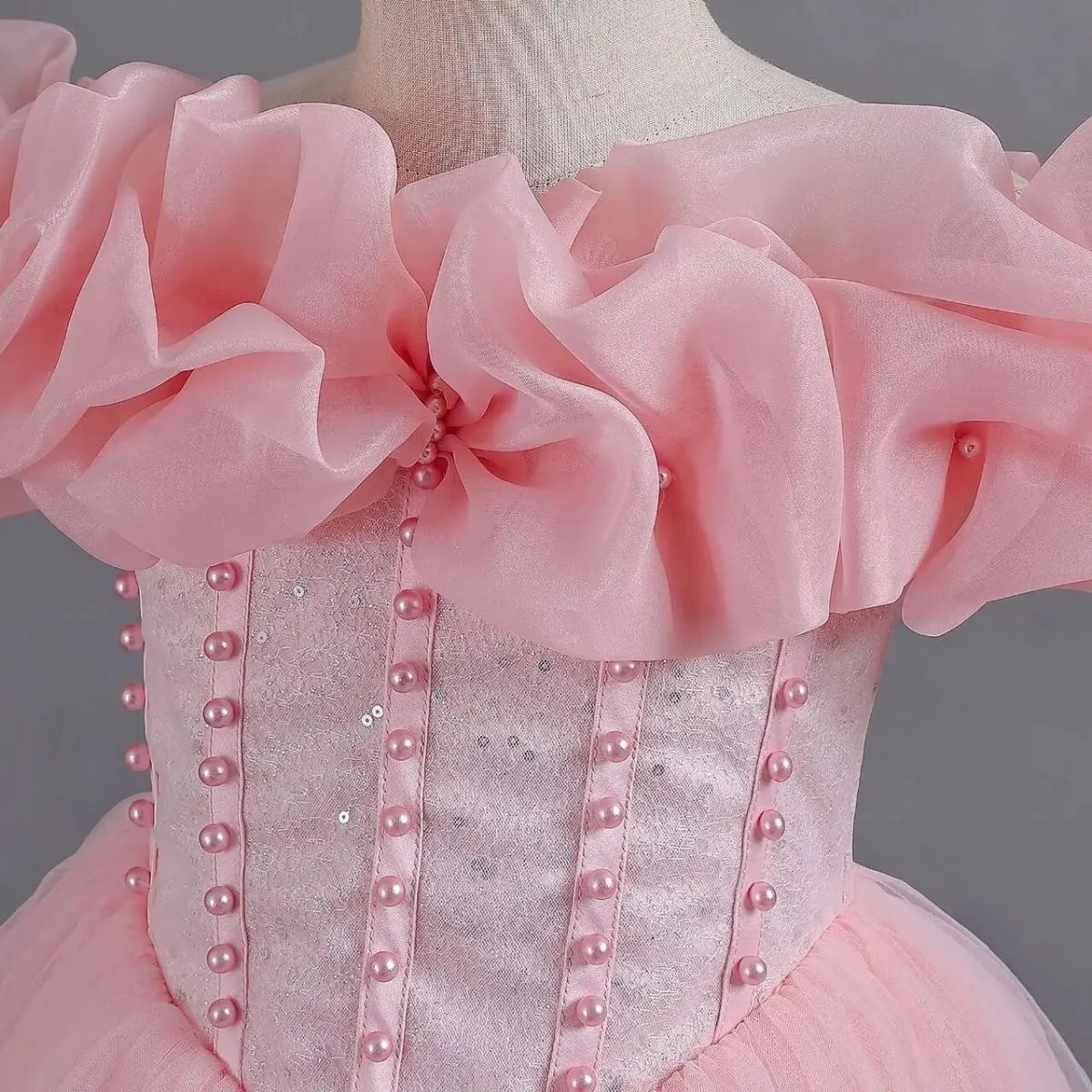 Abito da festa di Natale per ragazza splendido ed elegante Abito da sposa per ragazza di fiori con una spalla di 4 anni e 12 ann