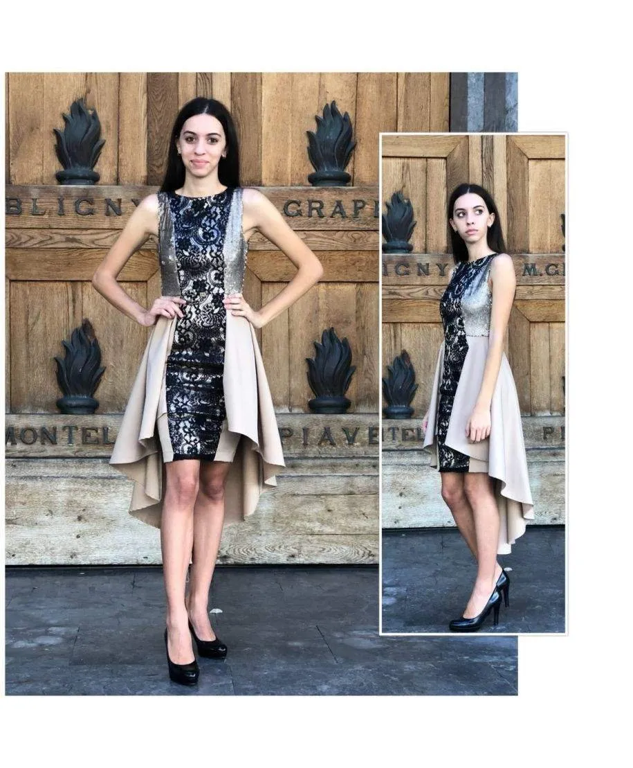 Abito Roberta Biagi - Vestito dorato - Abito donna