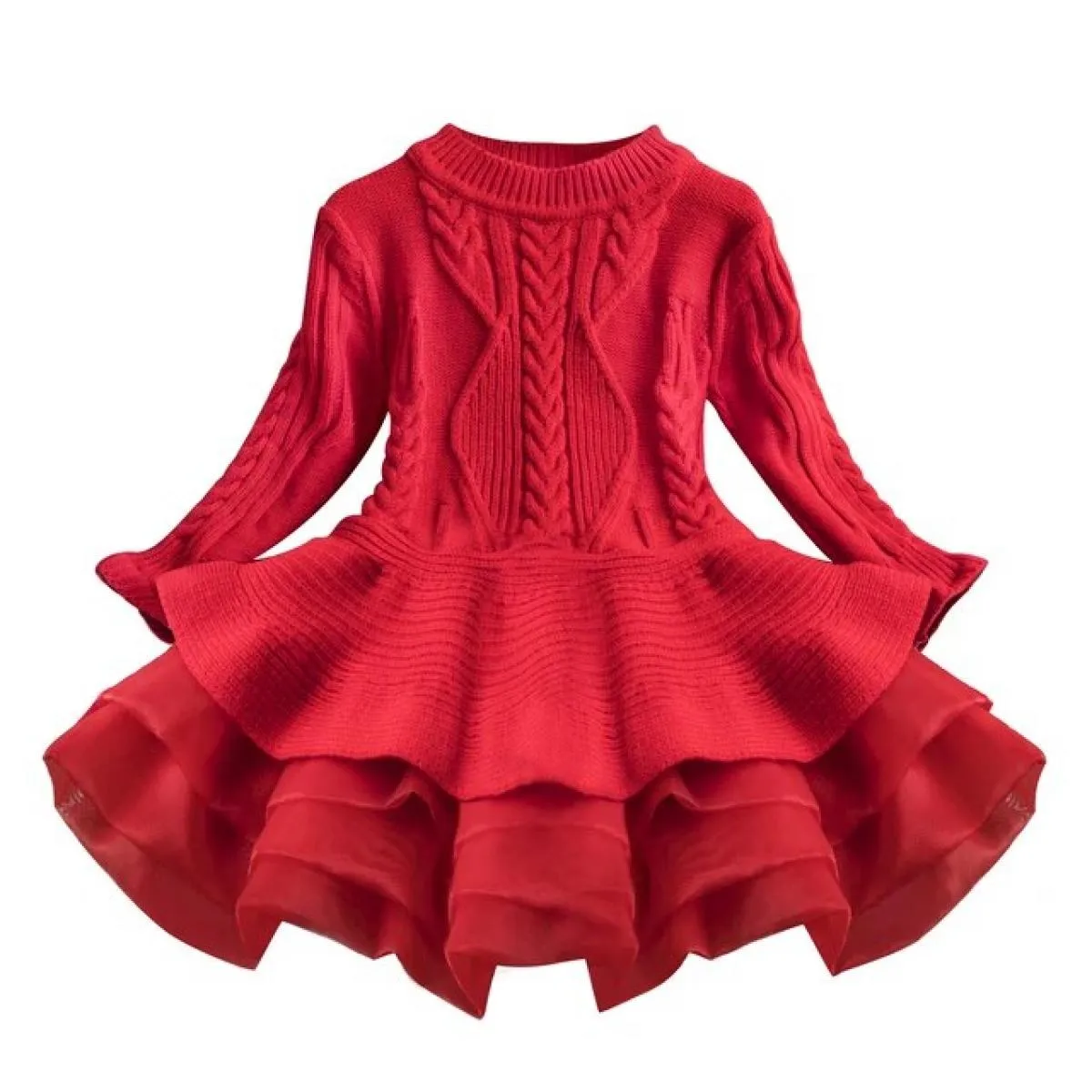 Abito rosso caldo di Natale per ragazze Abiti per feste di compleanno per bambini Autunno inverno Bambini Ragazze con paillettes