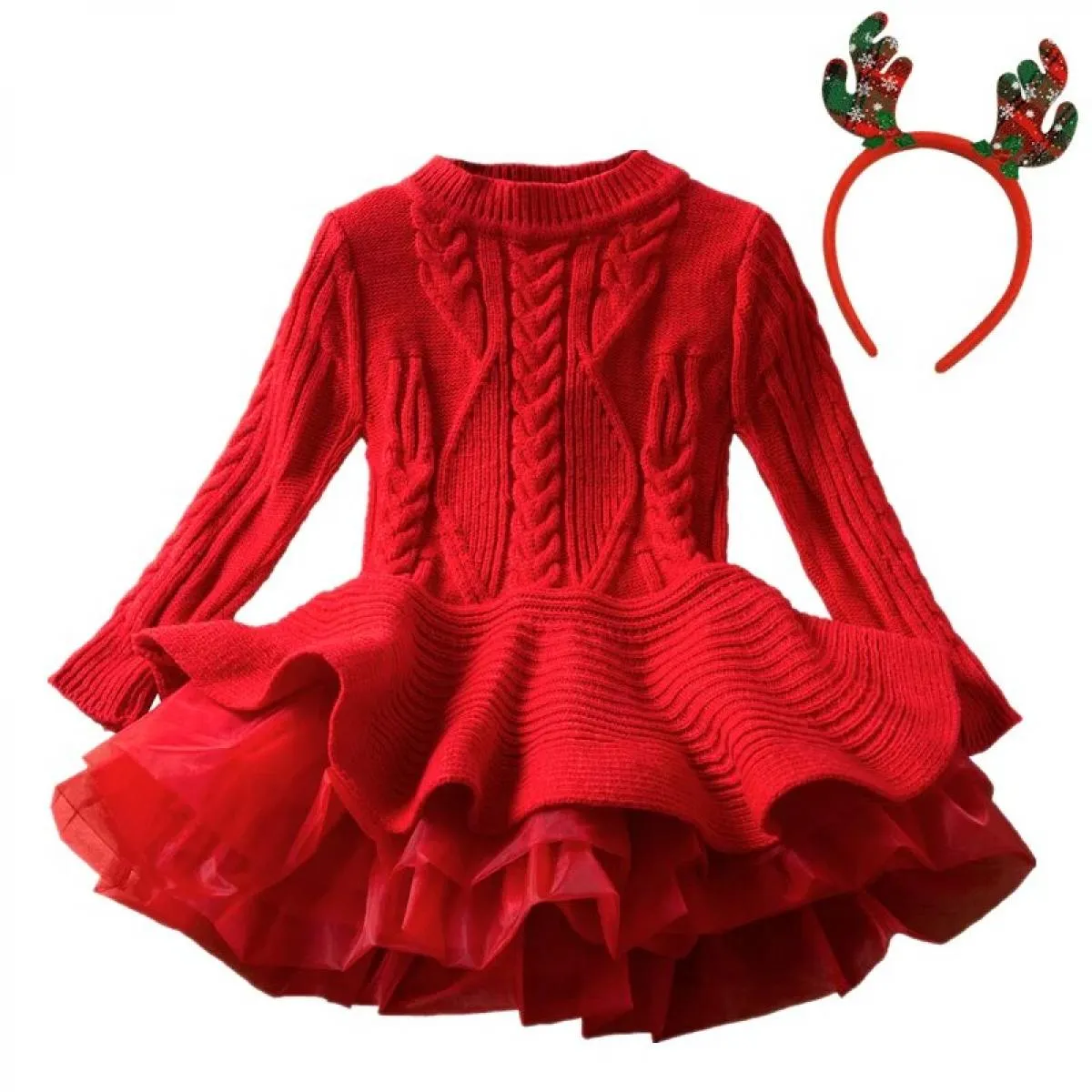 Abito rosso caldo di Natale per ragazze Abiti per feste di compleanno per bambini Autunno inverno Bambini Ragazze con paillettes