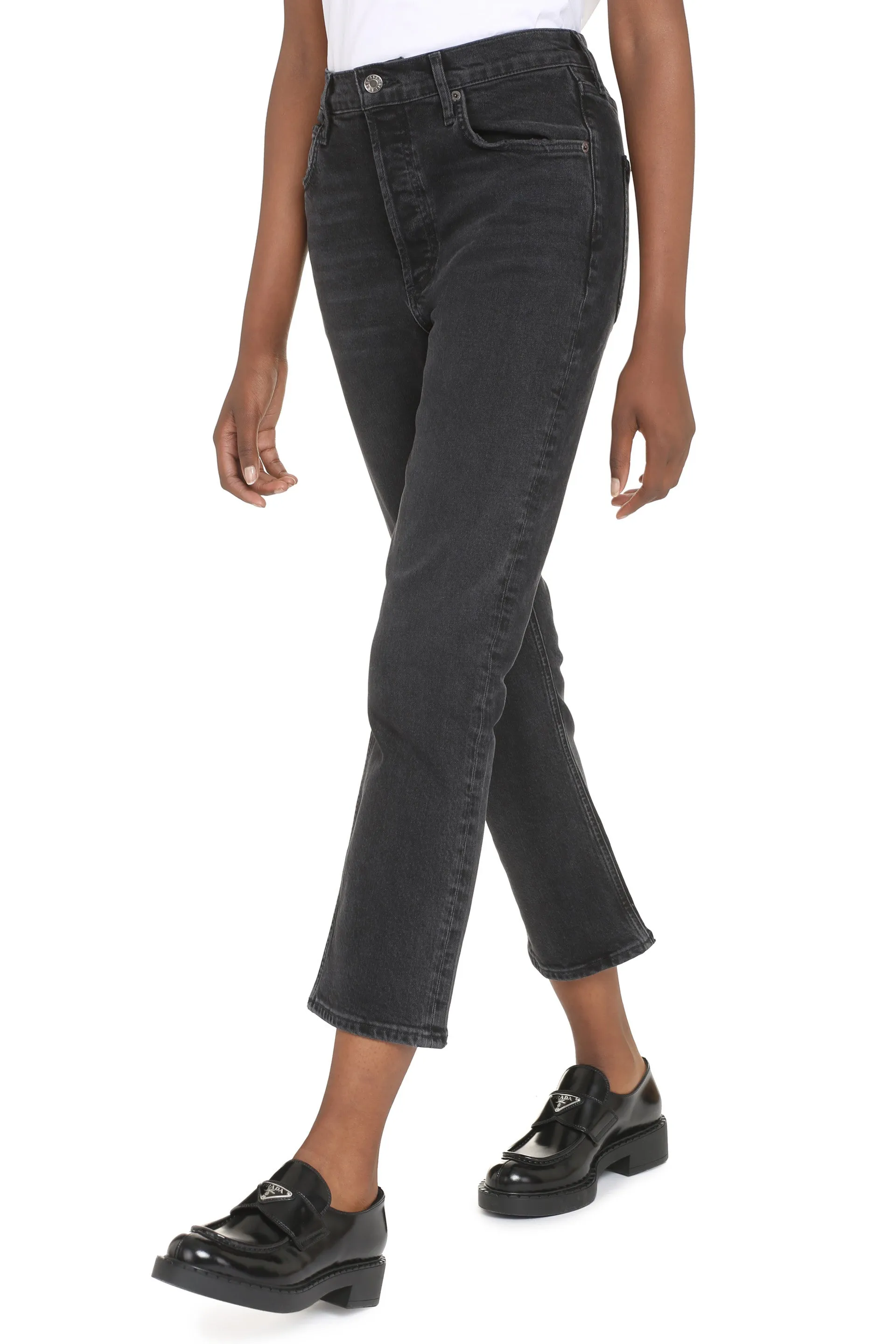 AGOLDE Jeans straight leg a vita alta Riley