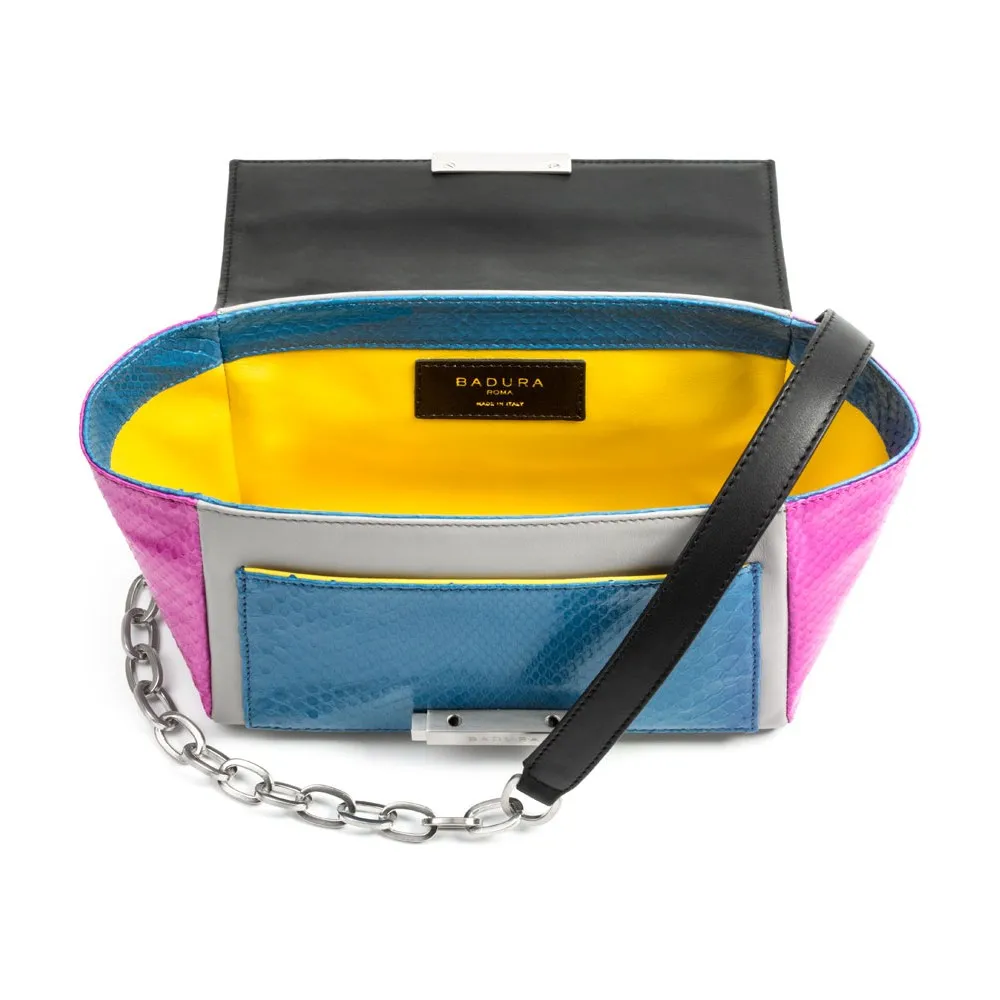Aleksandra Badura - Luisa Mini Bag - Borsa a Tracolla in Vitello e Pitone - Onice Bianco - Borsa in Pelle di Alta Qualità Luxury