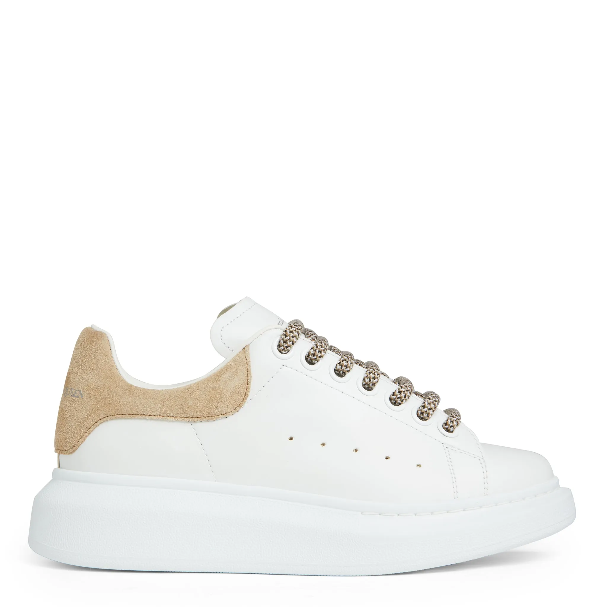 ALEXANDER MCQUEEN  Sneakers oversize in pelle bianca e beige
