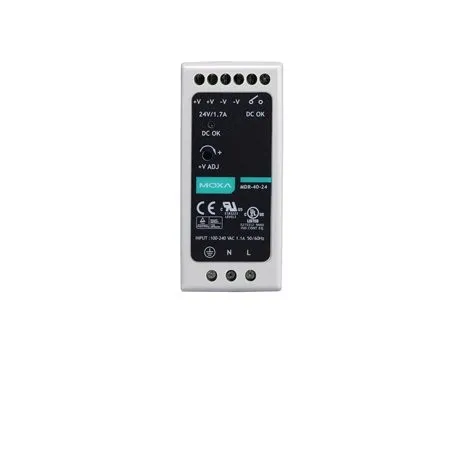 Alimentatore a montaggio su guida DIN MOXA, 24V cc, 1.7A, 85 → 264 V ac / 120 → 370V cc, 40W