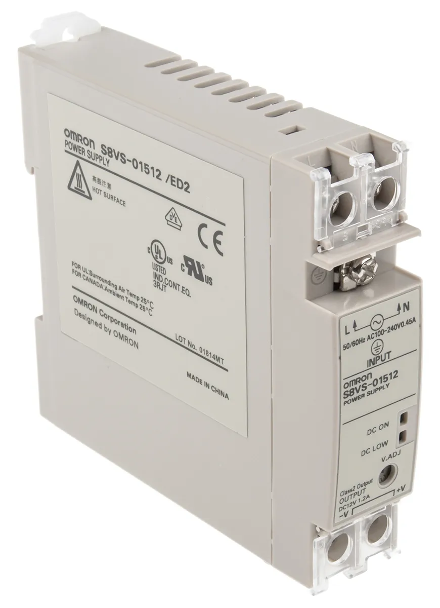 Alimentatore a montaggio su guida DIN Omron, 12V cc, 1.2A, 85 → 264V ca, 15W