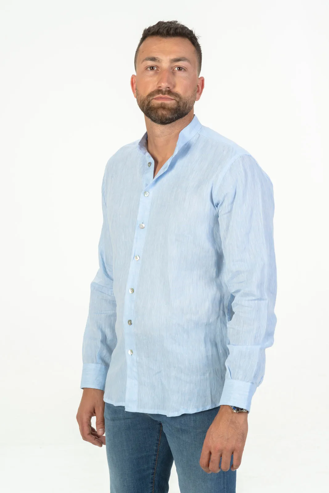  Amalfi Coast Camicia lino coreana elia amalfi coast cielo made in italy  