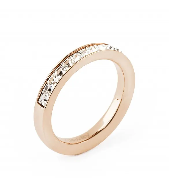 Anello Donna Gioielli Brosway Tring acciaio 316L pvd oro rosa cristalli bianco Passione btgc58d