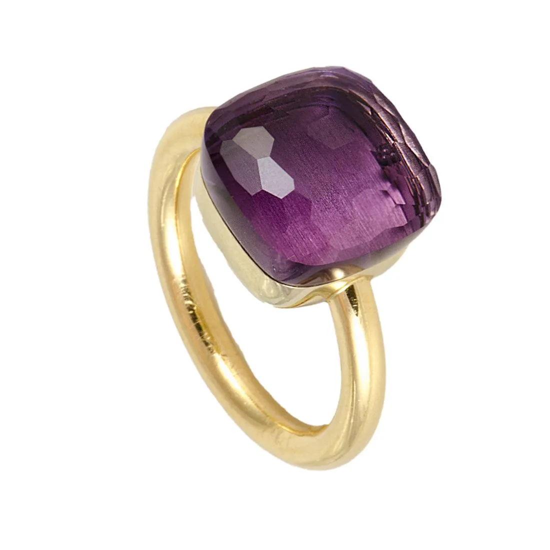 ANELLO NUDO IN ORO ROSA E AMETISTA MIS 11