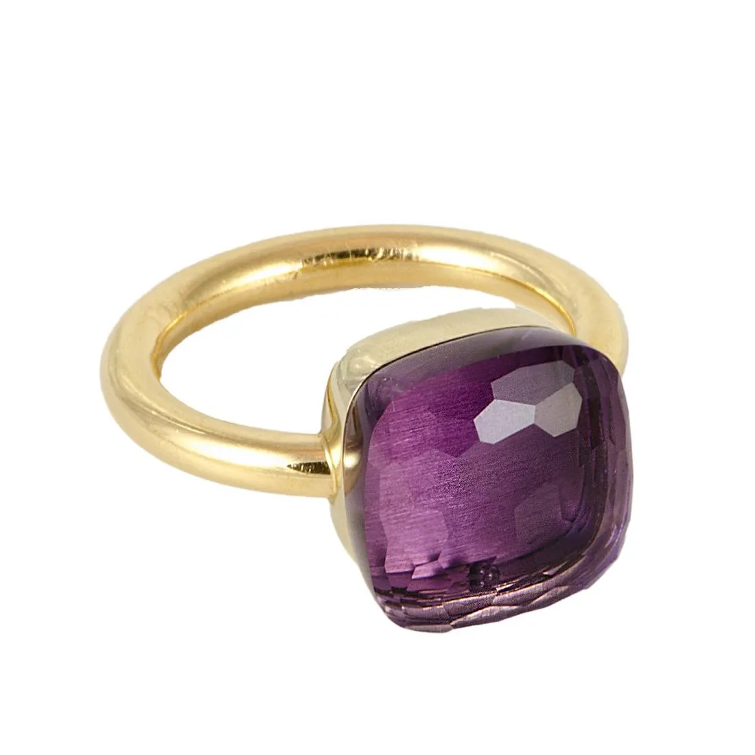 ANELLO NUDO IN ORO ROSA E AMETISTA MIS 11