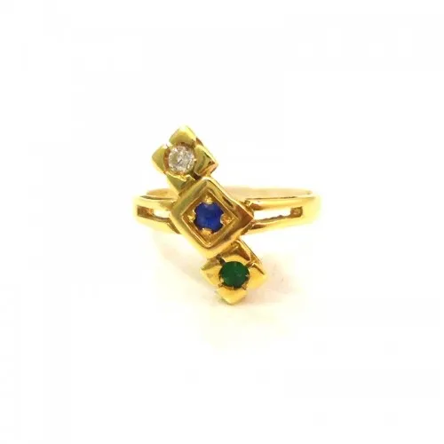 ANELLO TRILOGY IN ORO GIALLO 18 KT CON ZIRCONI
