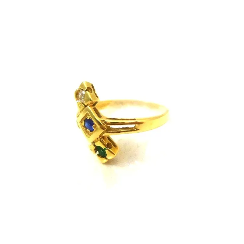 ANELLO TRILOGY IN ORO GIALLO 18 KT CON ZIRCONI