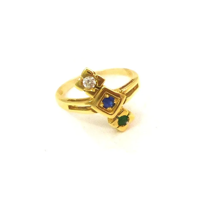 ANELLO TRILOGY IN ORO GIALLO 18 KT CON ZIRCONI