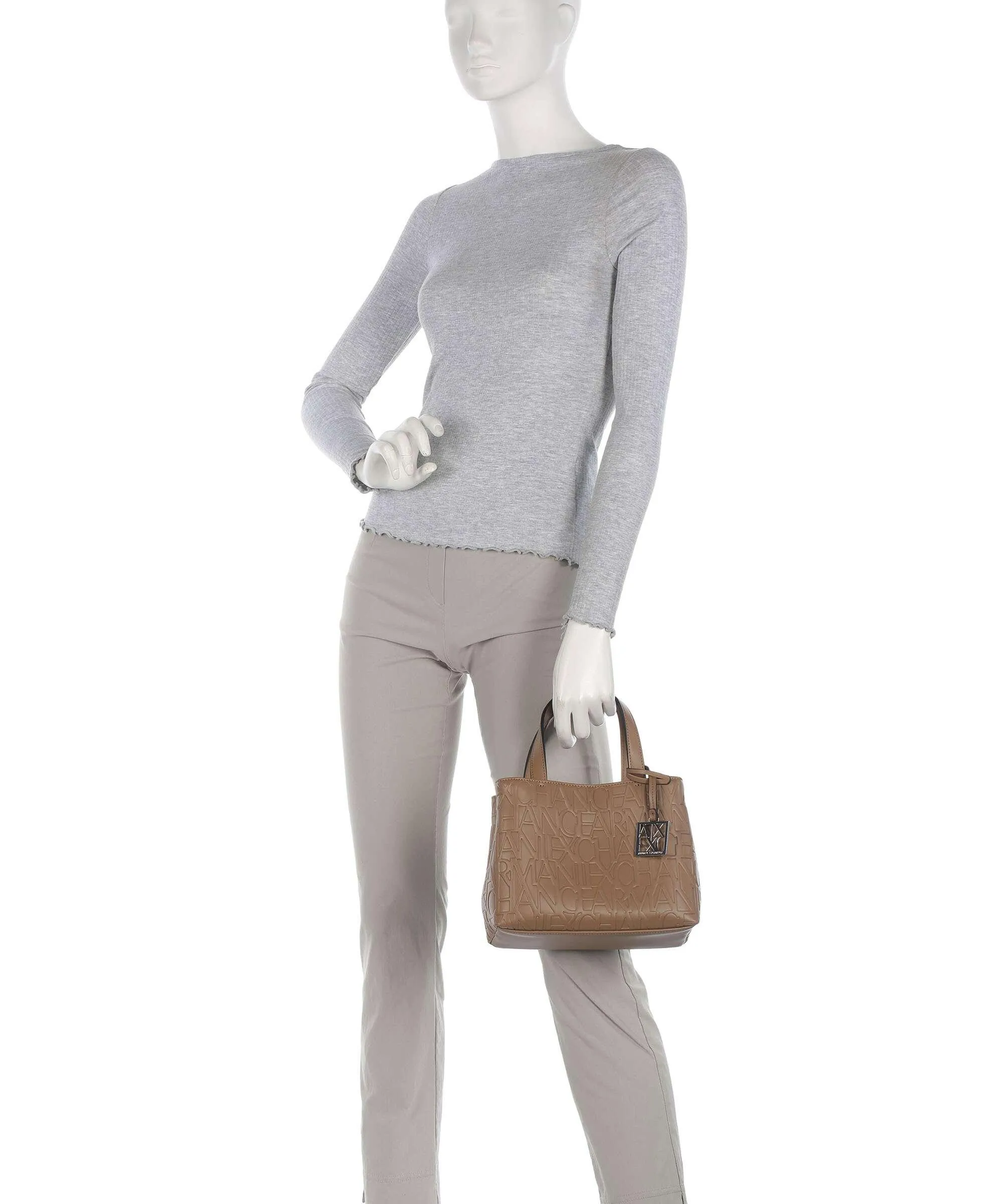  Armani Exchange Liz S Borsa a mano pelle sintetica marrone  