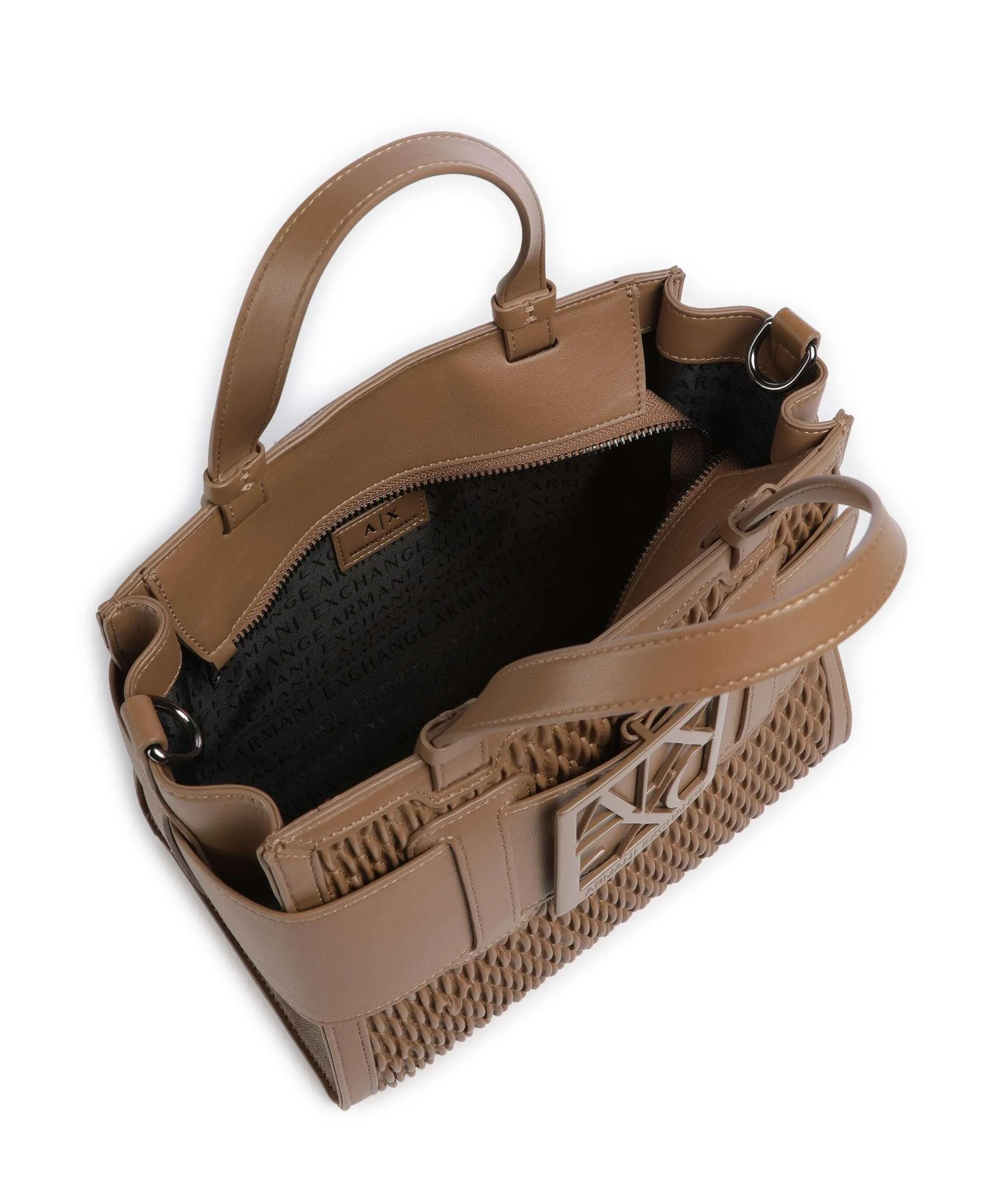  Armani Exchange Susie M Borsa a mano pelle sintetica marrone chiaro  