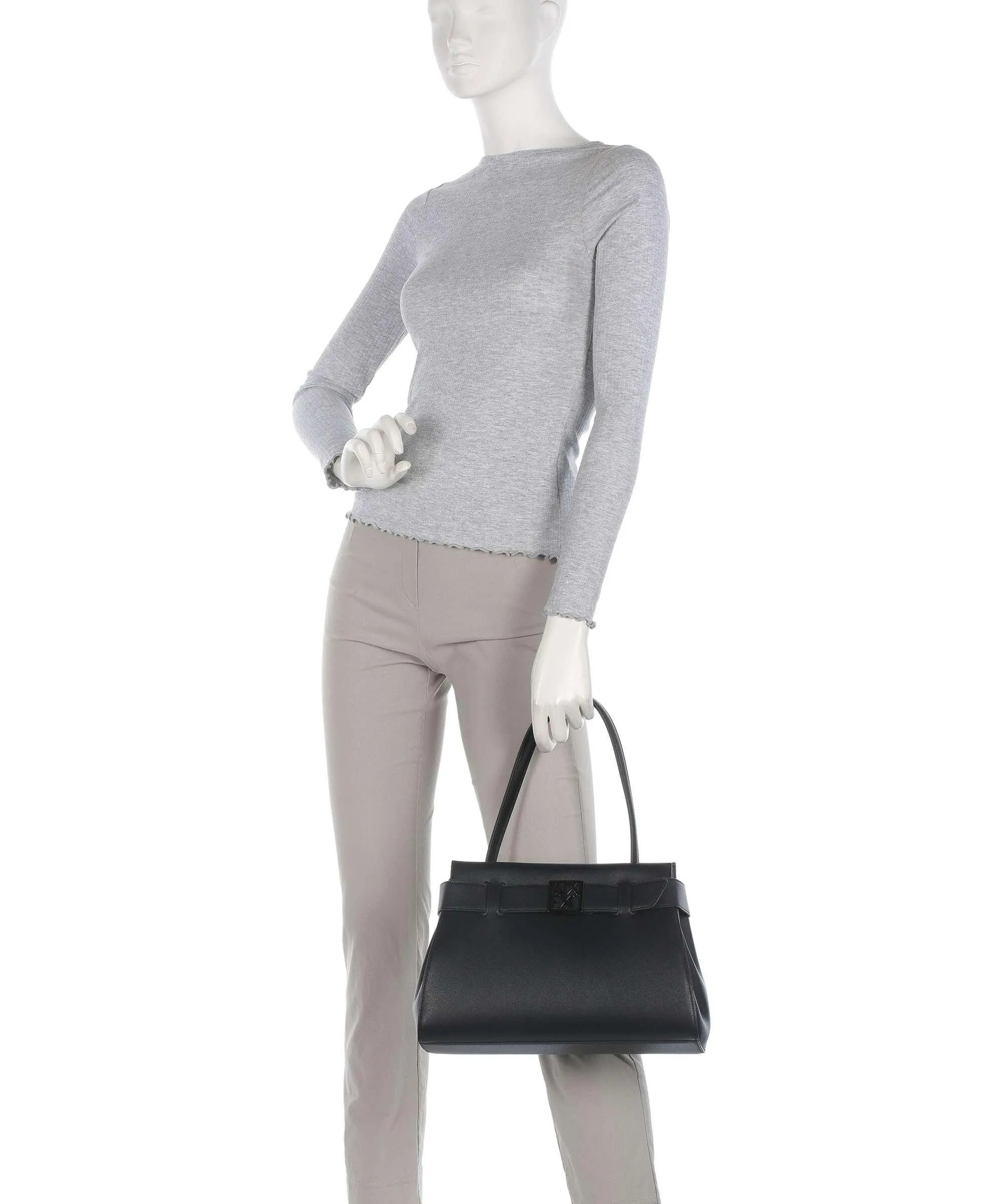  Armani Exchange Susie M Borsa a mano pelle sintetica nero  