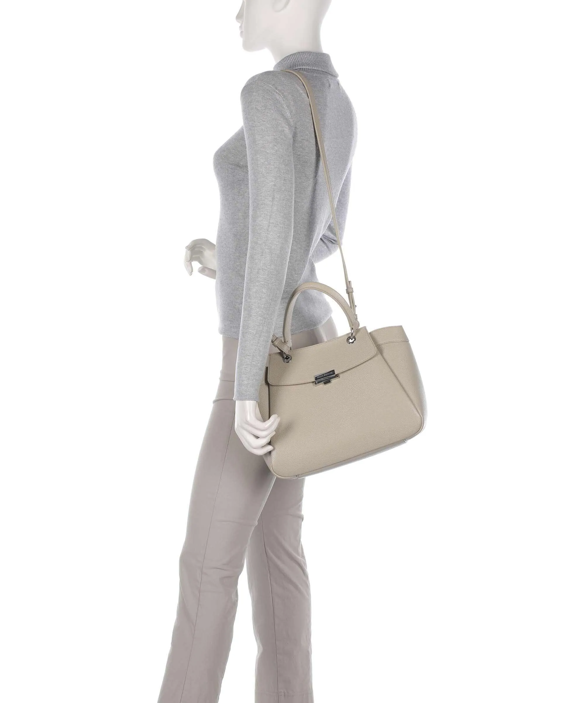  Armani Exchange Wave Borsa a mano pelle sintetica beige  