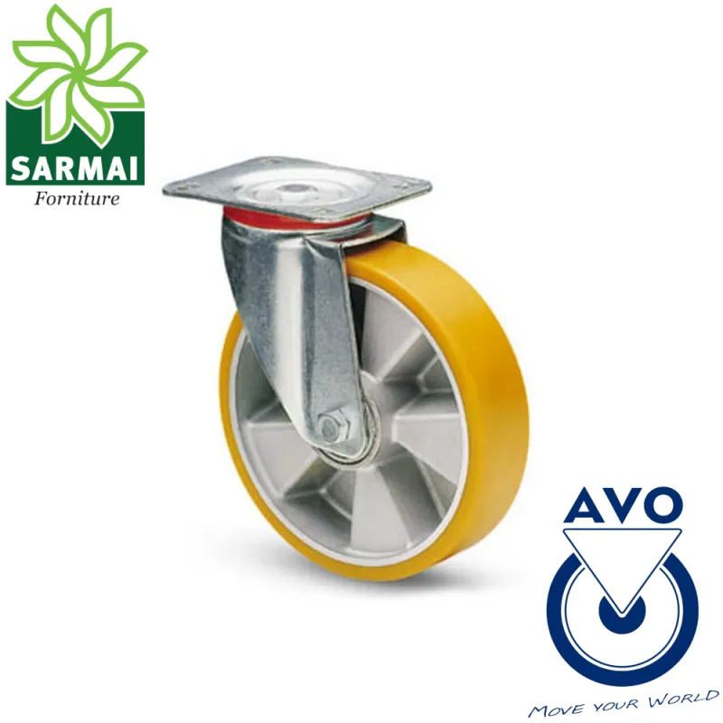 AVO 37 RUOTA ALLUMINIO CON RIVESTIMENTO IN POLIURETANO