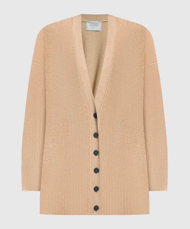 Ballantyne Cardigan marrone realizzato in lana B1K3027W114