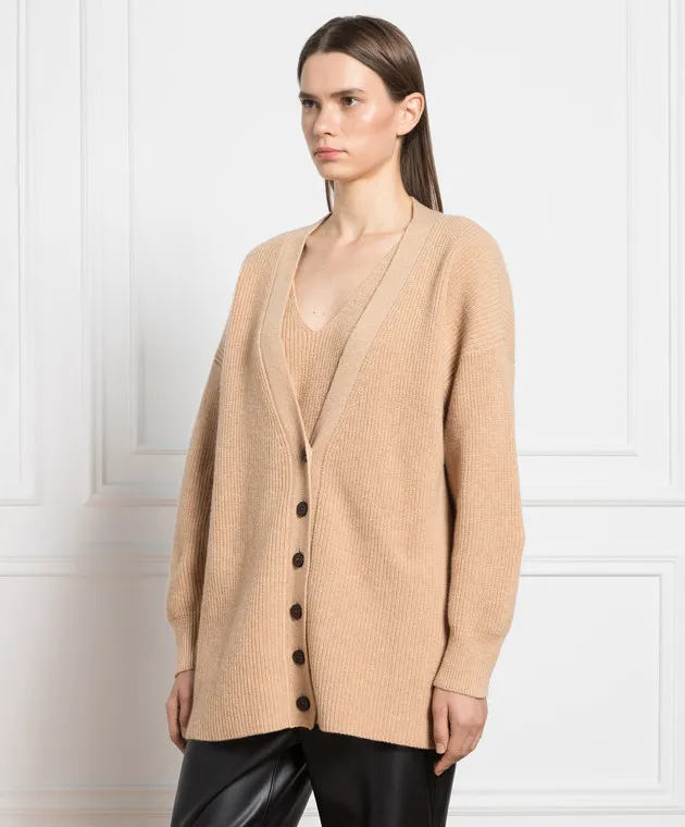 Ballantyne Cardigan marrone realizzato in lana B1K3027W114