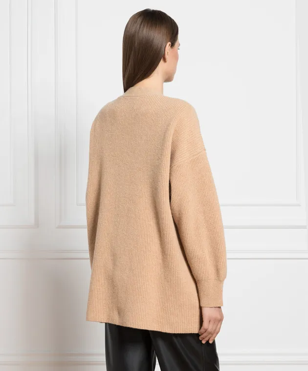 Ballantyne Cardigan marrone realizzato in lana B1K3027W114