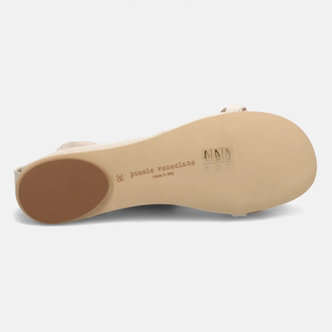 Ballerina Poesie Veneziane in pelle sabbia con maxi catena