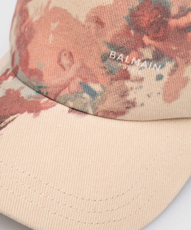 Balmain Berretto beige con stampa Sky AF0XA135CD29