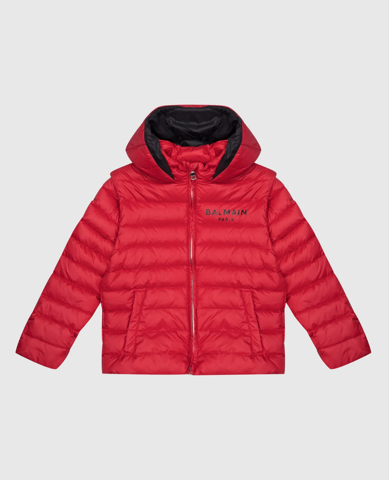 Balmain Piumino rosso da bambino con stampa logo BV2P37N0014410