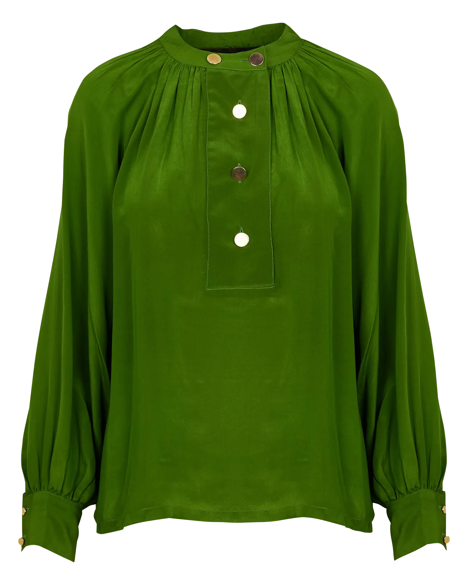  BELLEPIECE   ALPHONSE - Blusa con scollo tondo in seta | Verde