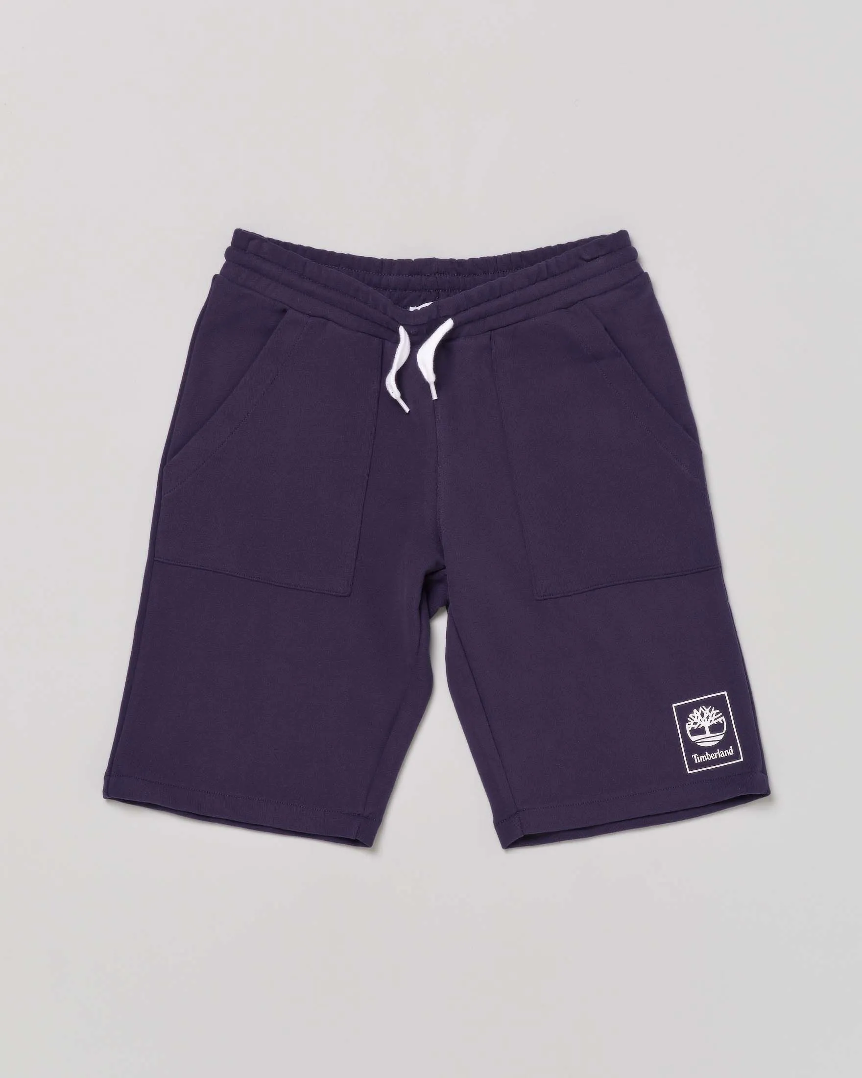 Bermuda blu in felpa di cotone con logo piccolo stampato 6-12 anni