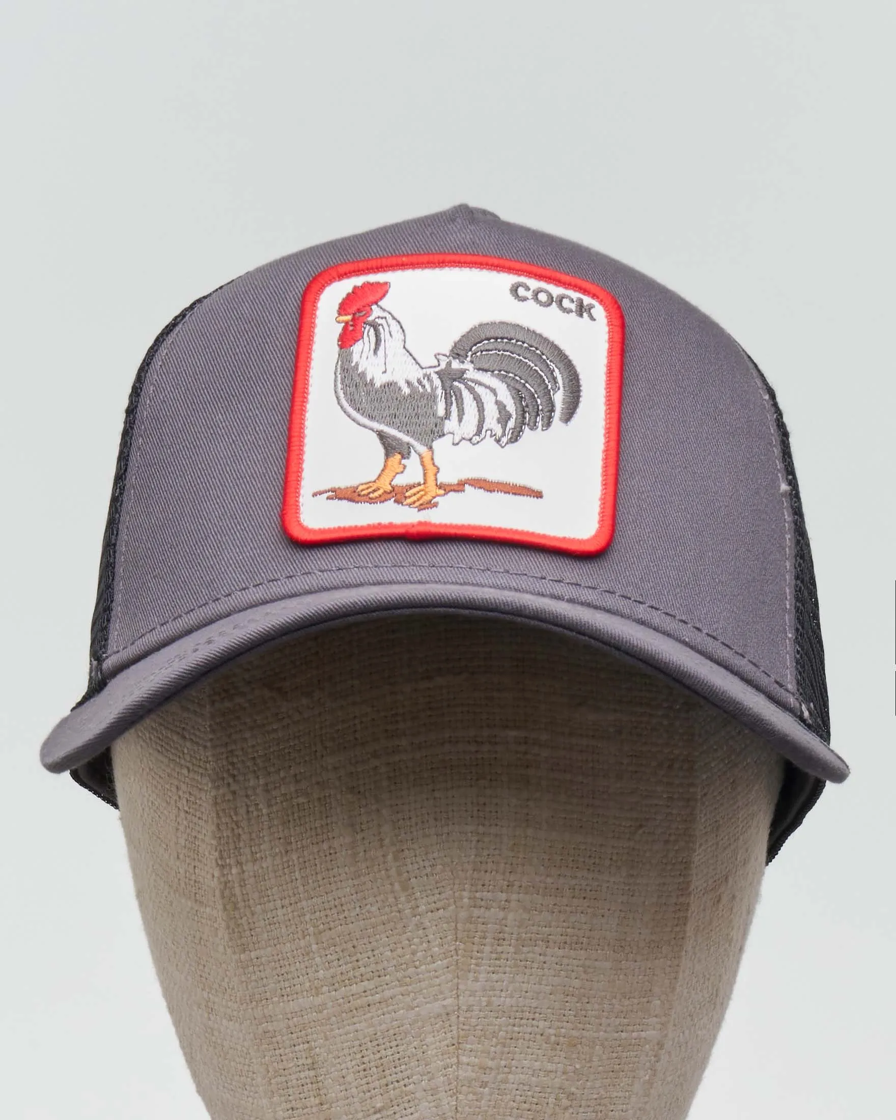 Berretto The Cock grigio con patch gallo
