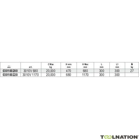 Beta 030100200 3010V600-T20-As Supporta 20 T