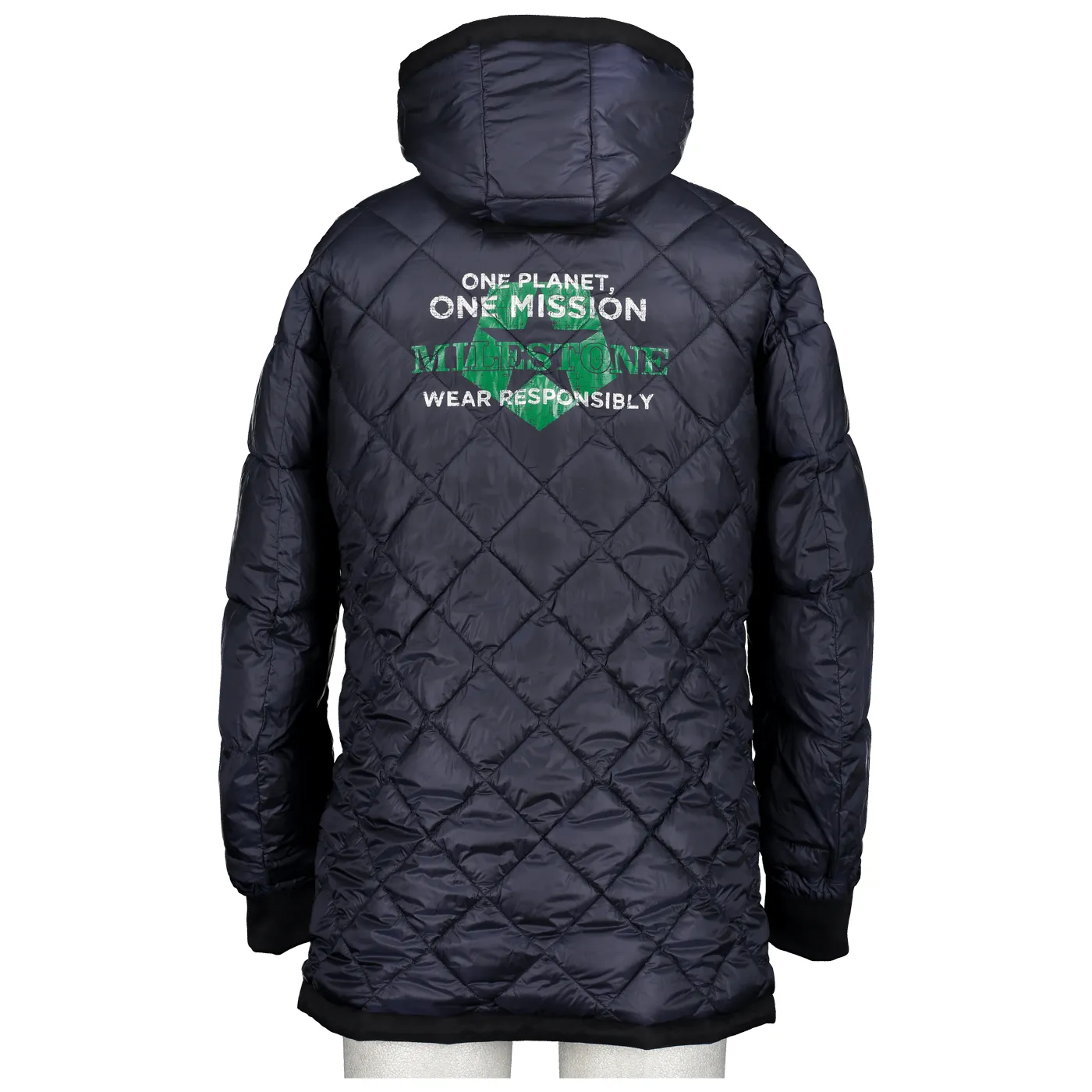Blue parka milestone waterproof with detachable hood