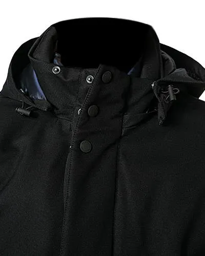 Blue parka milestone waterproof with detachable hood