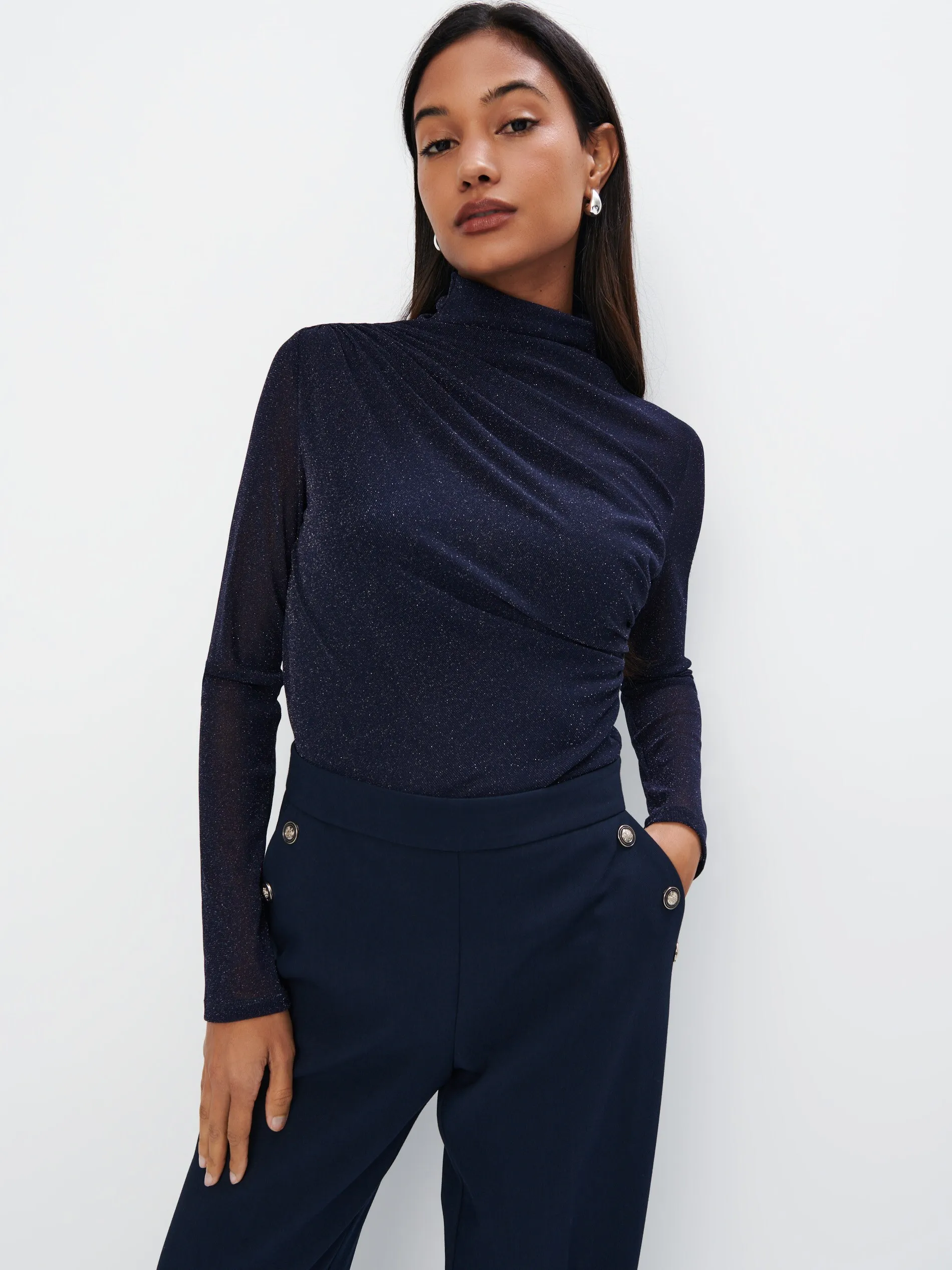 Blusa con filo metallizzato