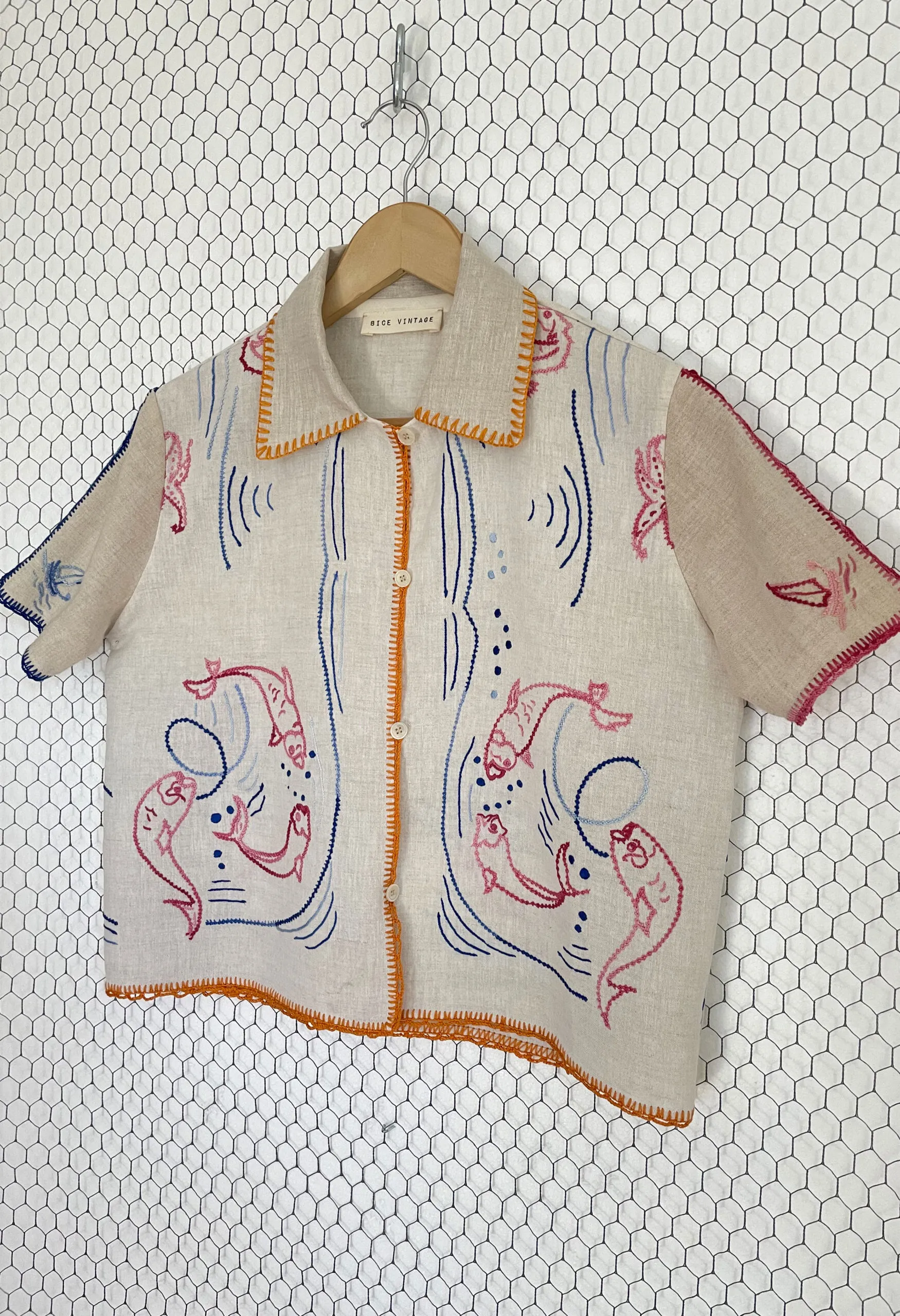 Blusa GRANNY A LA PLAYA in puro lino