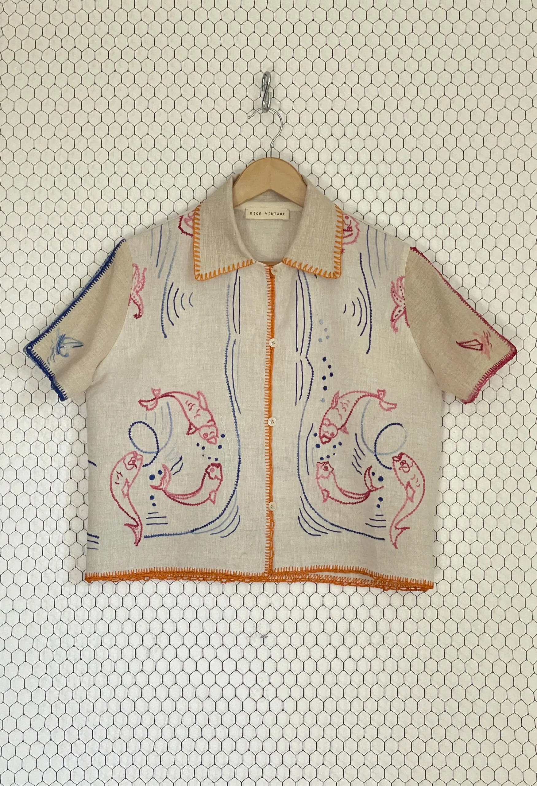 Blusa GRANNY A LA PLAYA in puro lino